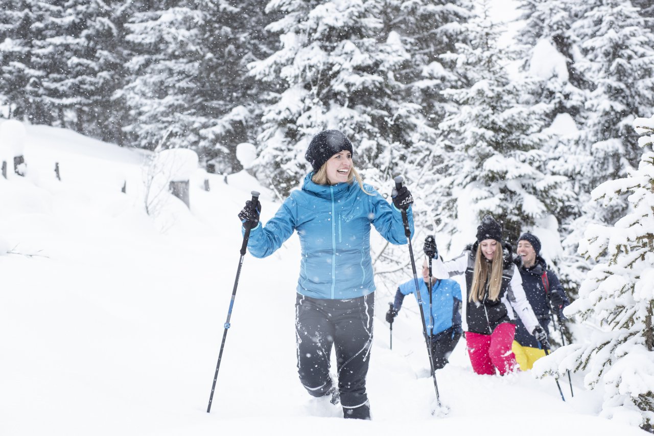 Winterwandern durch die verschneite Landschaft