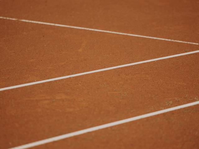 Detailaufnahme eines Tennisplatzes
